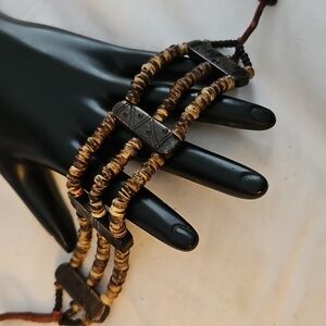 Beaded Bracelet with Brown and Black Accents